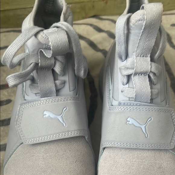 Puma Gray Sneakers Slip-On Design with Elastic Laces - Picture 1 of 4